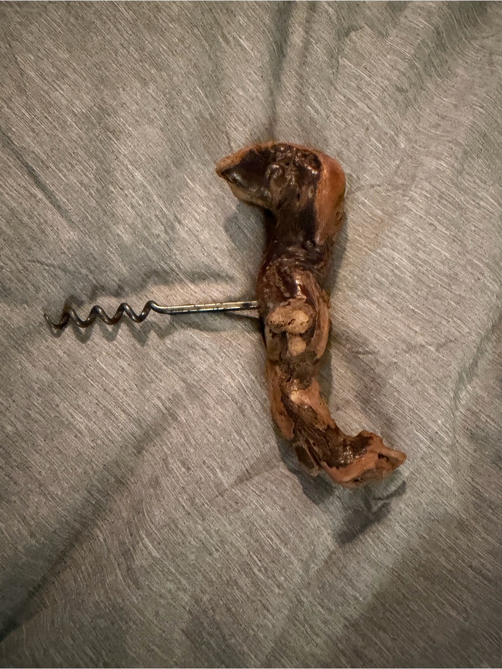 BIRD SHAPED Vintage Old Vine Grapevine Burl Wood Wine Bottle Opener Cork Screw